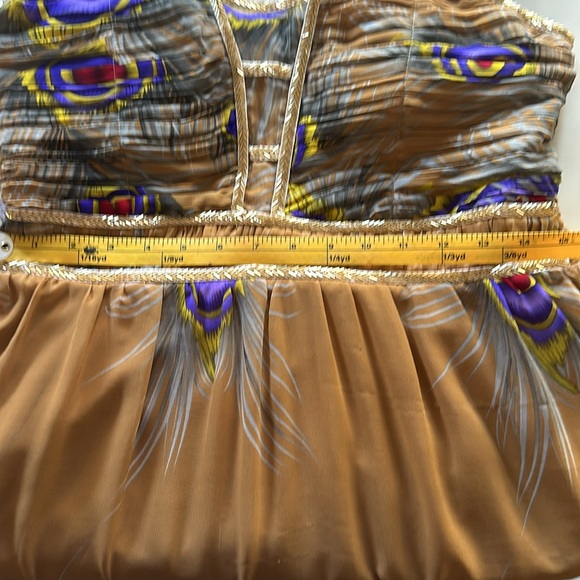 Peacock Print Silk Gown - Picture 9 of 9